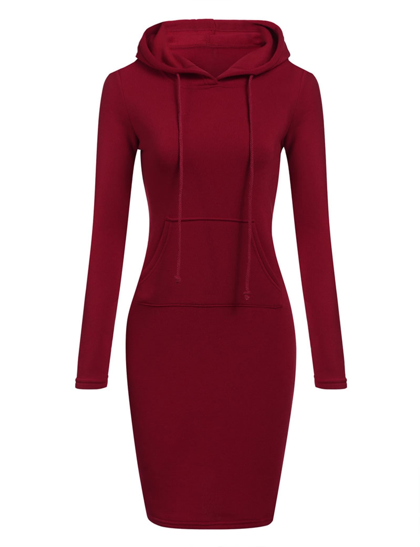 Ladies Autumn Hooded Dress Sweatshirt