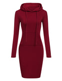 Ladies Autumn Hooded Dress Sweatshirt