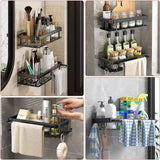 Aluminum Alloy Bathroom Shelf Organizer - No Drill