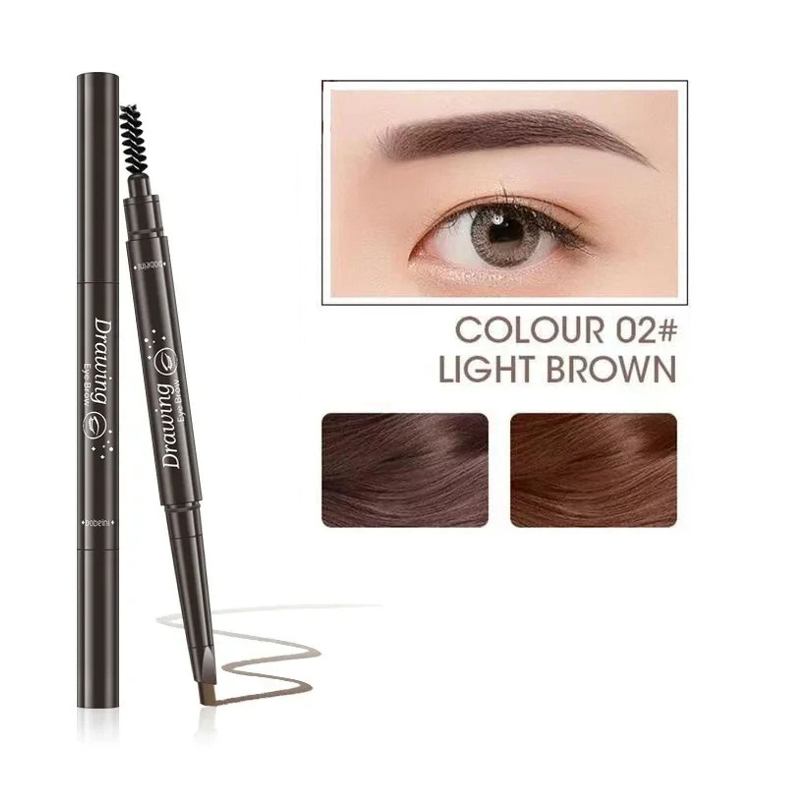 2 in 1 Waterproof Eyebrow Pencil - Long Lasting & Easy to Use