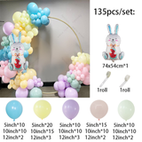 Happy Easter Arch Garland Kit with Rabbit Foil Balloons