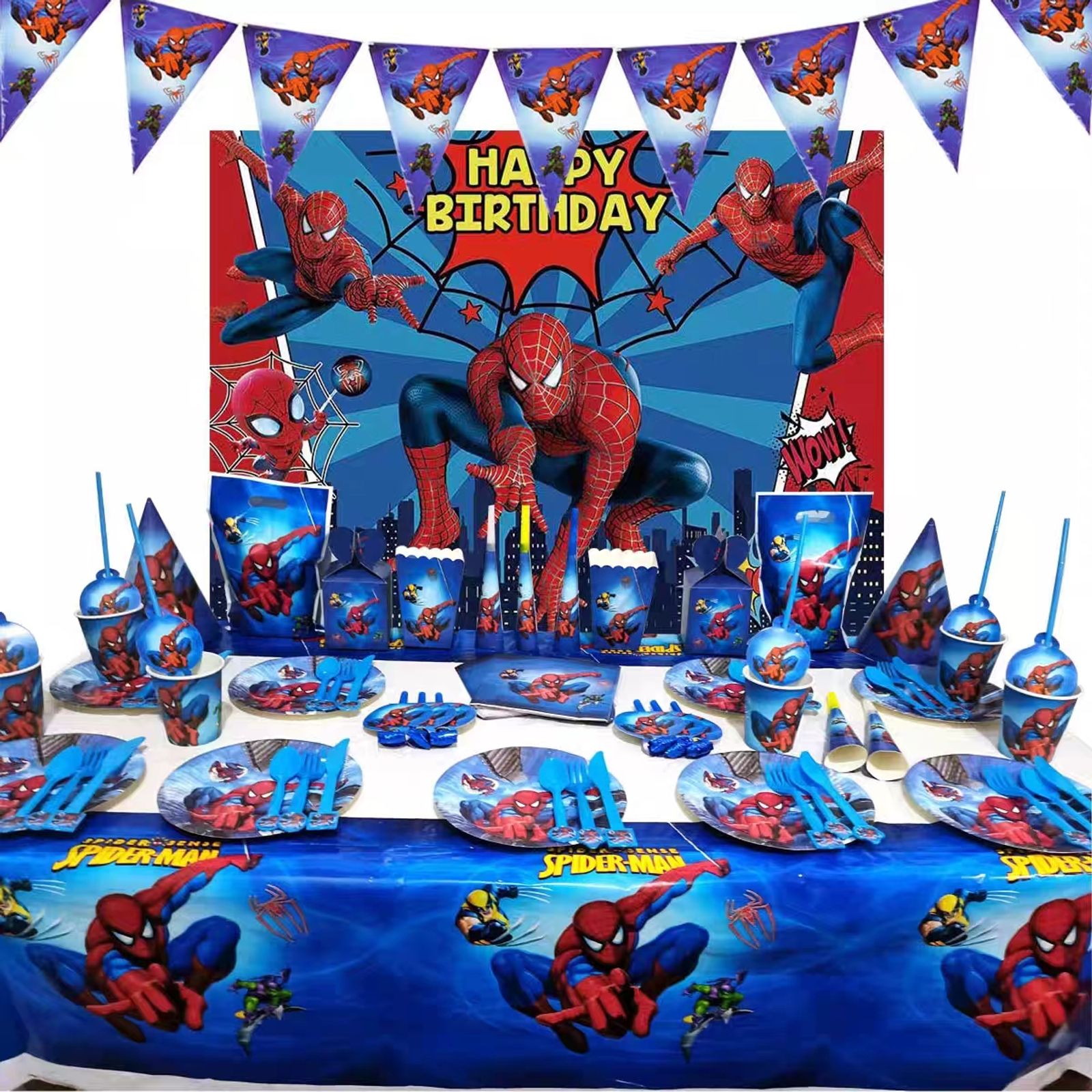 Spiderman Birthday Tableware Set for Kids