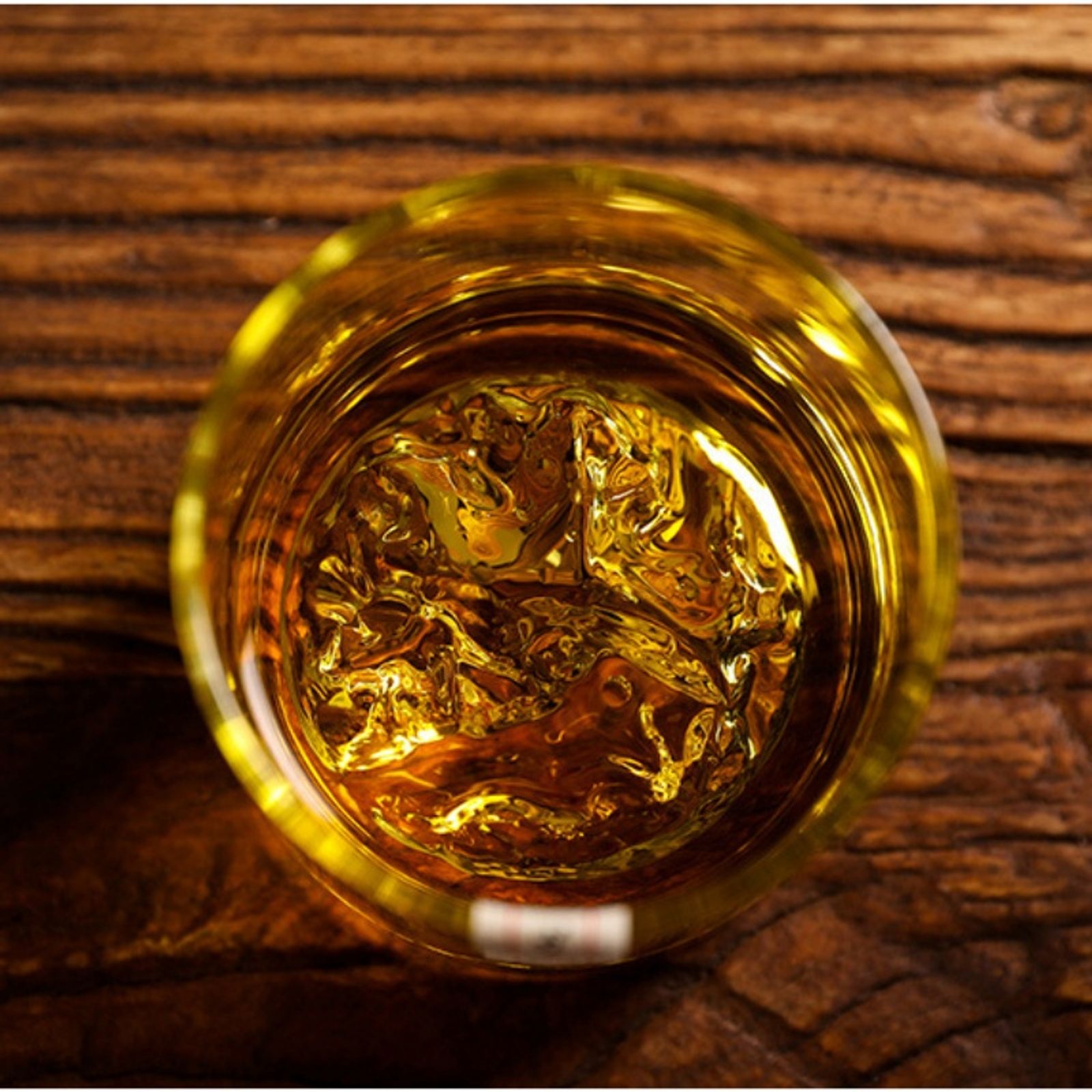 Japanese Glass Mt. Fuji Teacup - Heat-Resistant Retro Design