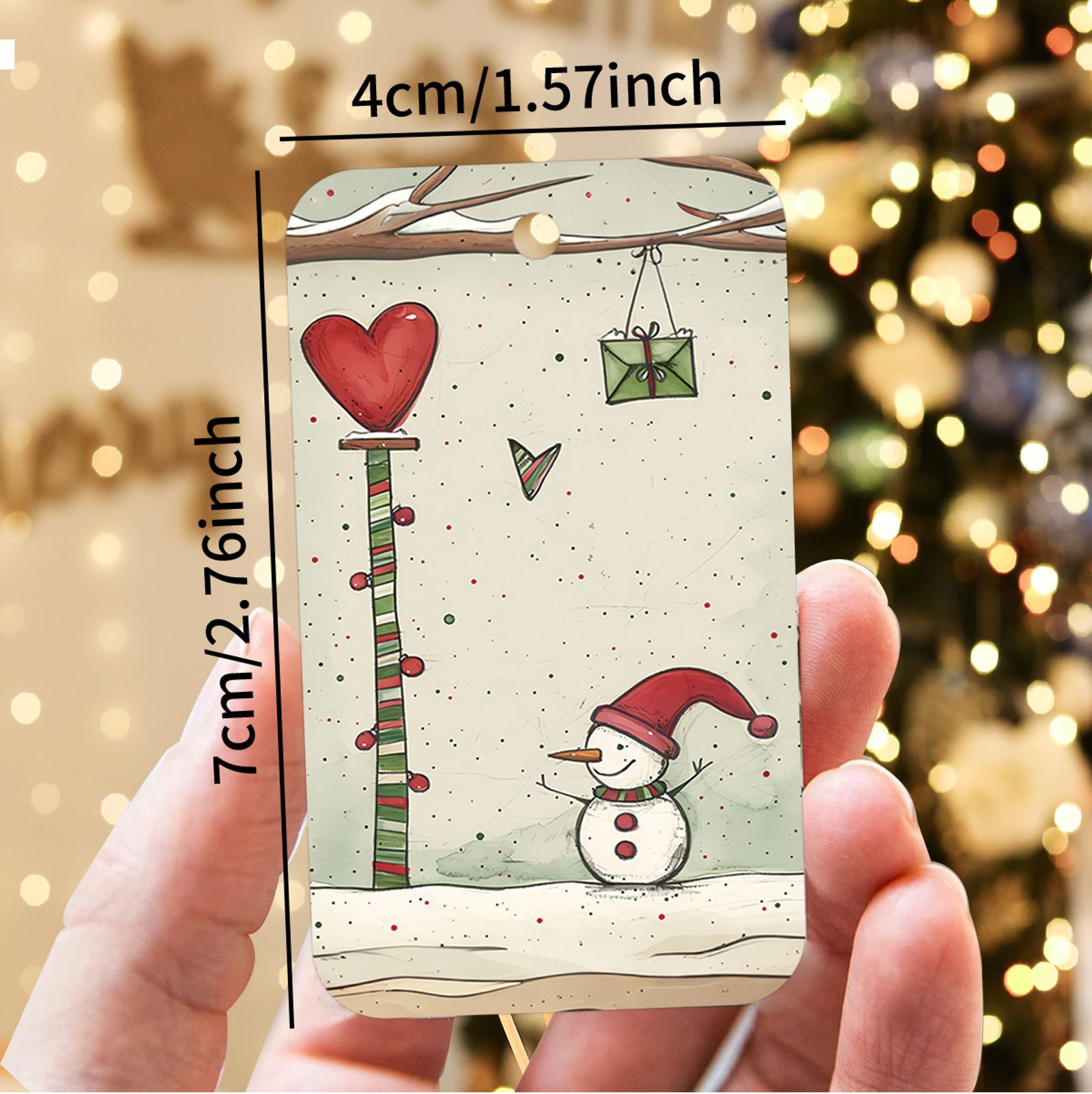 50pcs Vintage Christmas Hanging Gift Tags with Rope