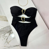 3 Colors Cut Out One Piece Swimsuit for Women