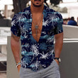 2023 Summer Men's Hawaiian Shirt in Floral Print