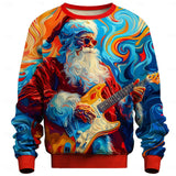 Funny Christmas Sweatshirt for Men - Motorcycle Santa Pullover
