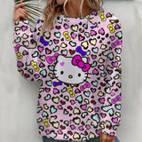 Hello Kitty Women's Hoodie - Fashionable Round Neck Sweatshirt