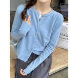 Women's O Neck Knitted Cardigan - Spring Autumn Style