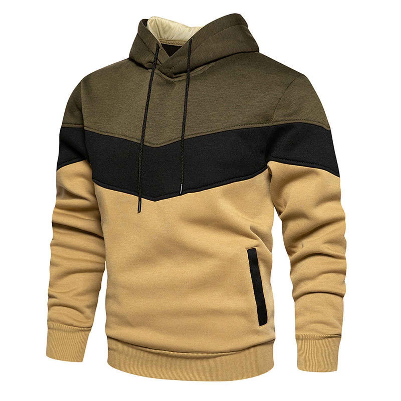 Men's Long Sleeve Casual Splicing Hoodie