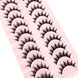 3D Cat Eye Faux Mink Lashes - 10 Pairs Natural & Fluffy