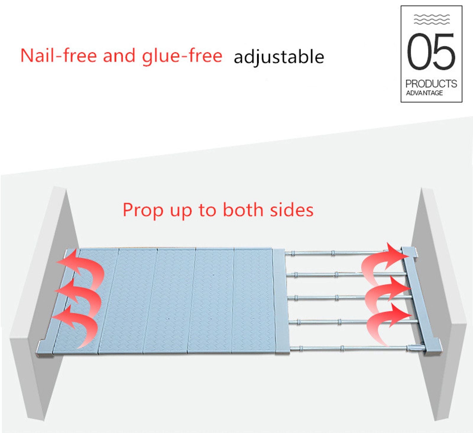 Adjustable Wall-Mounted Closet Organizer Shelf