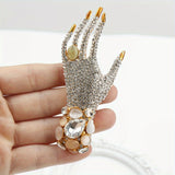 Elegant Rhinestone Hand Brooch for Women