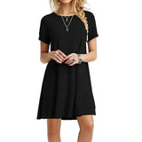 Women’s Vintage Casual Short Sleeve T-Shirt Dress