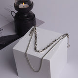 Punk Double Chain Brooch - Trendy Hip Hop Jewelry
