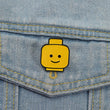 Funny Yellow Emoji Building Blocks Brooch Enamel Pin