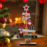 Wooden Christmas Tree Santa Claus DIY Decoration