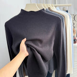 Solid Slim Turtleneck Sweater for Women