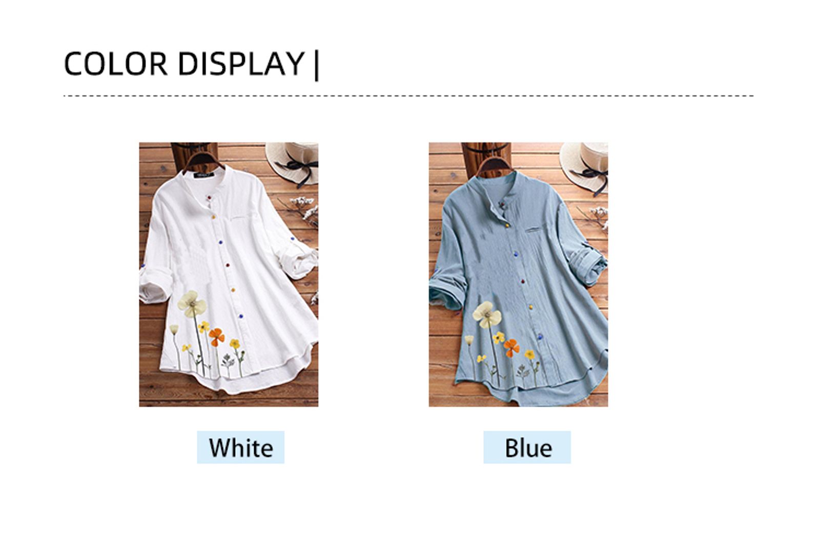 Women's Floral Pattern Button Down Long Sleeve Blouse