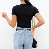 Casual Black and White Bodysuit for Women