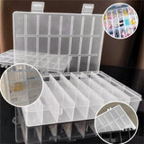 Clear Plastic Storage Box with 24 Compartments