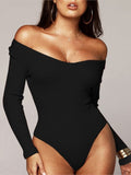 Sexy Long Sleeve Slim Fit Knitted Bodysuit for Women