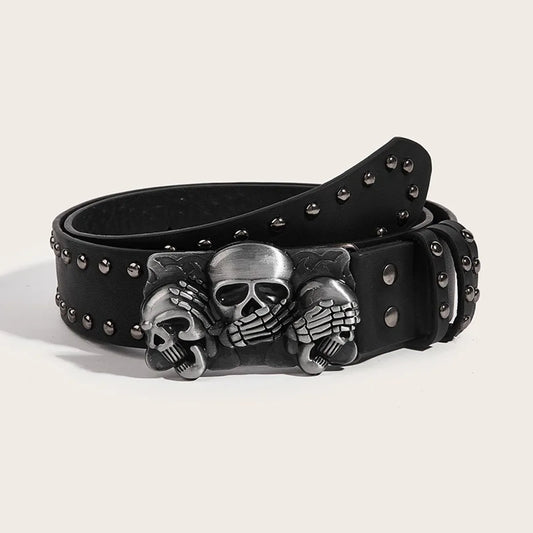 Luxury Punk Goth Rivet Belt for Men and Women