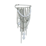 Fashion Metal Heart Tassel Brooch with Pearl and Star Details