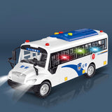 Large Police Bus Pull Back Vehicle with Lights and Music