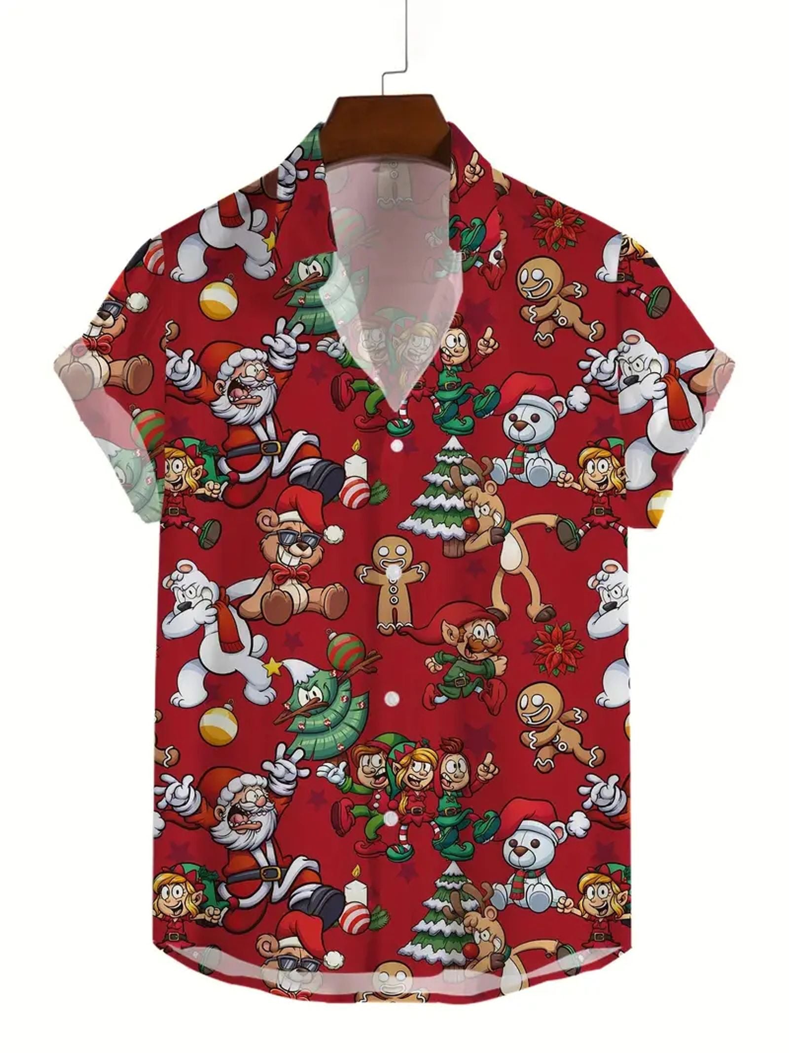 Santa Claus Surfing Hawaiian Shirt - Unisex Christmas Top