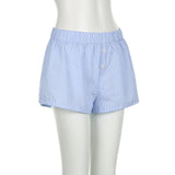 Striped Print Casual Shorts for Women