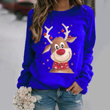 3D Reindeer Print Christmas Sweatshirt for Women