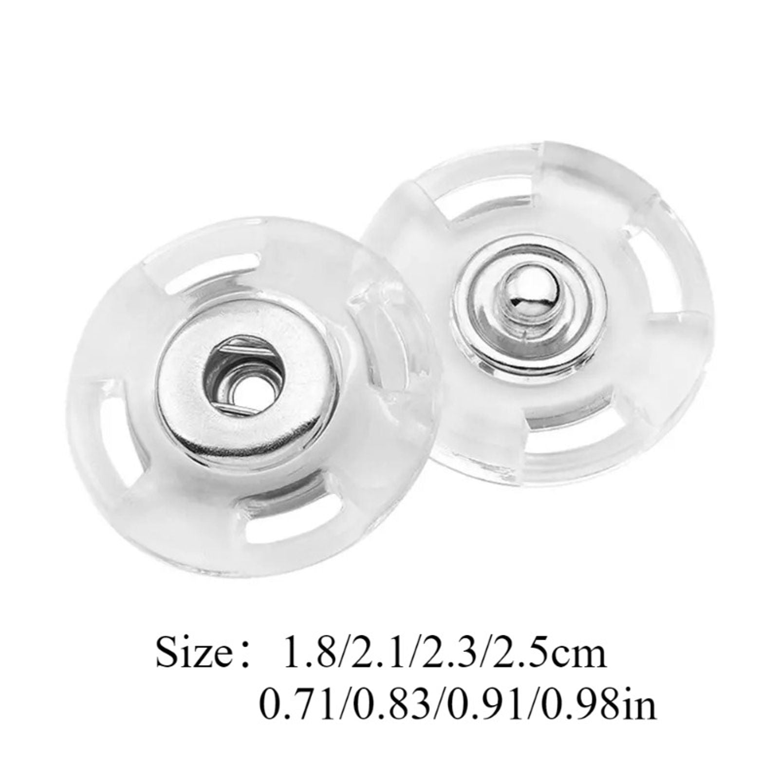 5 Pairs Plastic Transparent Hidden Snap Buttons for Coats