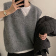 V-Neck Sleeveless Knit Waistcoat for Women