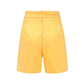 Y2K Solid Button Front High Waist Beach Shorts