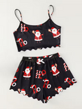 Christmas Santa Claus Print Pajama Set for Women