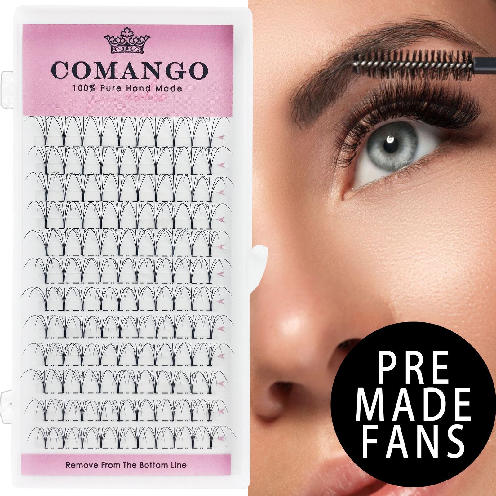 Premade Volume Fans Short Stem Russian Eyelash Extensions