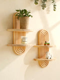 Boho Style Wooden Geometric Wall Shelves