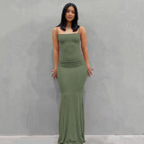 2024 Solid Color Slim Fit High Step Slip Dress