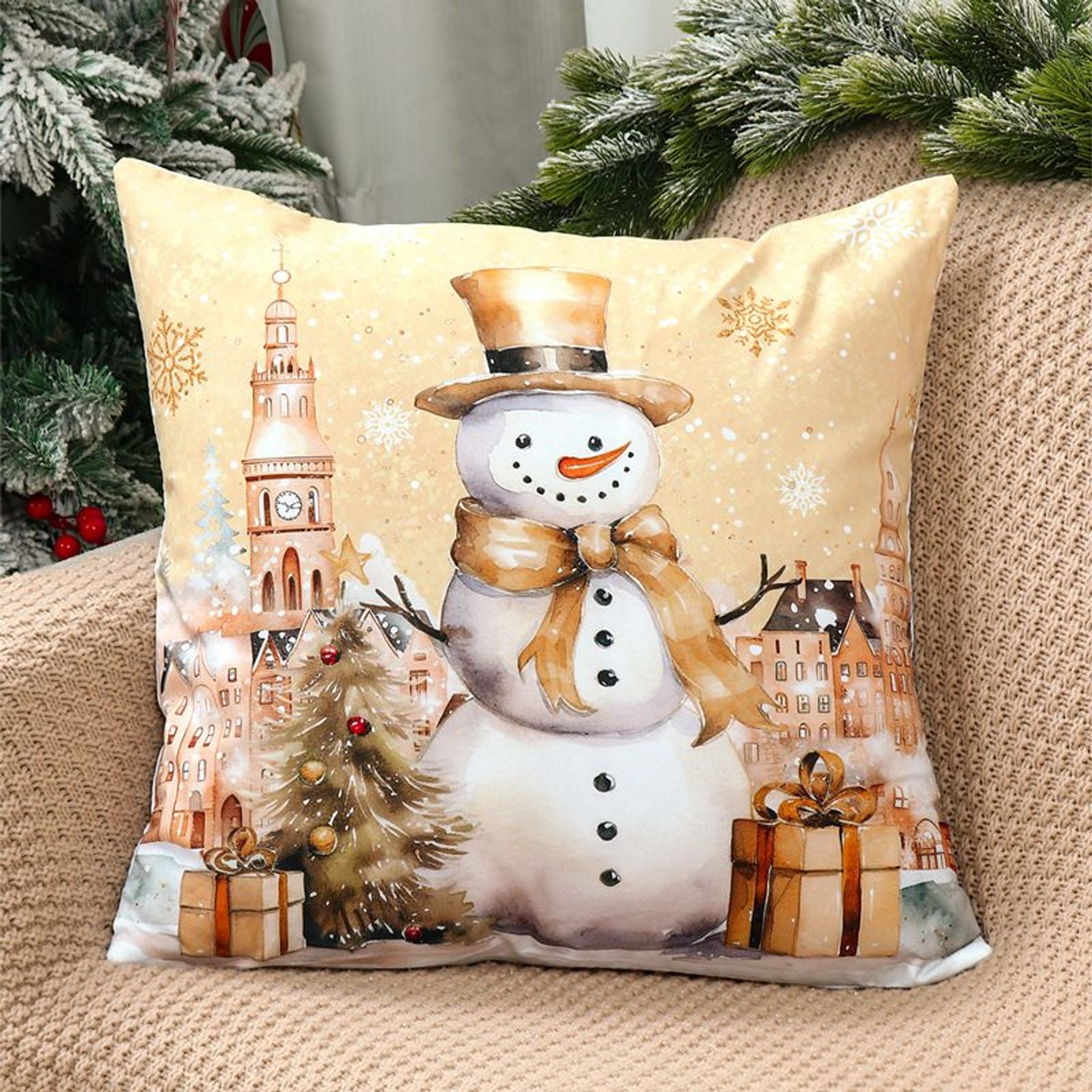 4pcs Merry Christmas Cushion Covers for Home Decoration