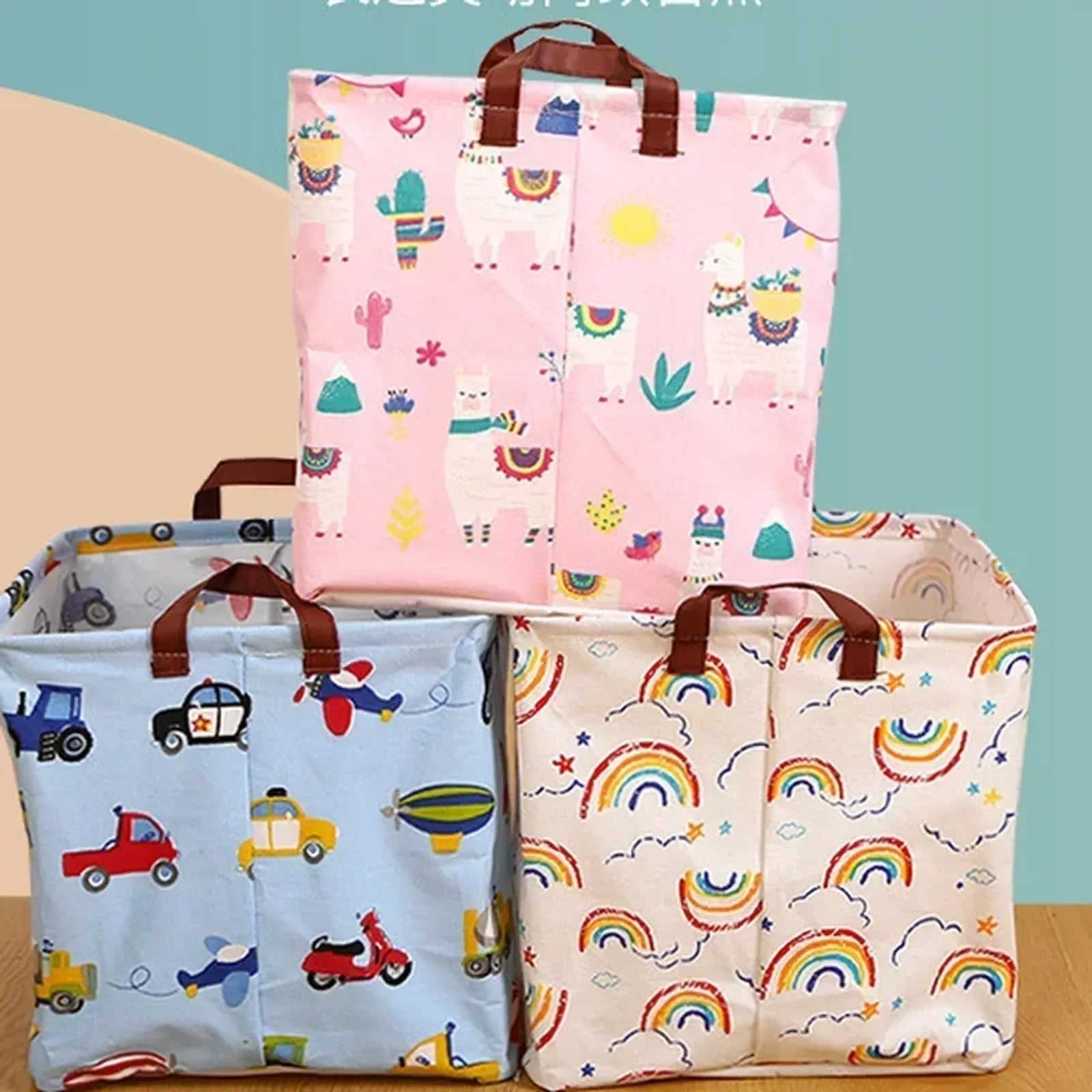 32cm Cute Printing Foldable Storage Baskets - Organizers