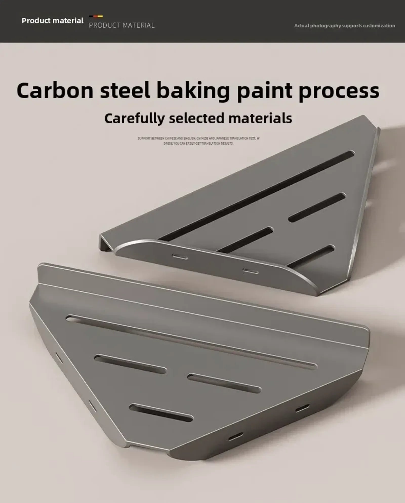 Wall-Mounted Triangle Drain Shelf with Hooks