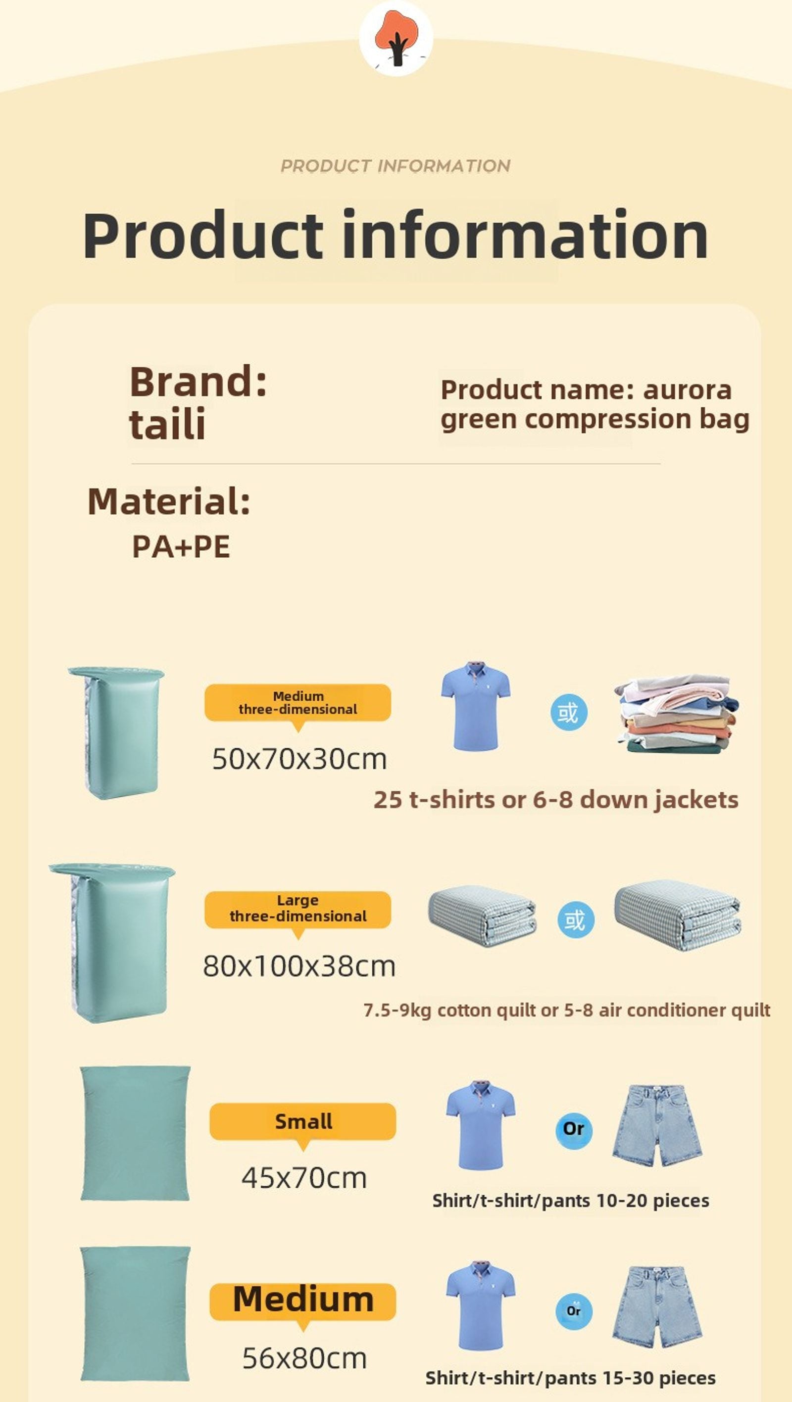 Large 3D Vacuum Compression Bags for Clothes and Quilts