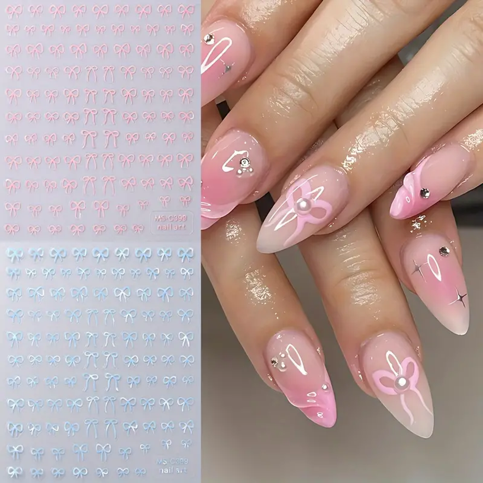Mini Bowknot Design Nail Art Stickers - Set of 1 or 2