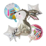 5 Pcs Cartoon Rabbit Foil Balloons for Easter & Birthday