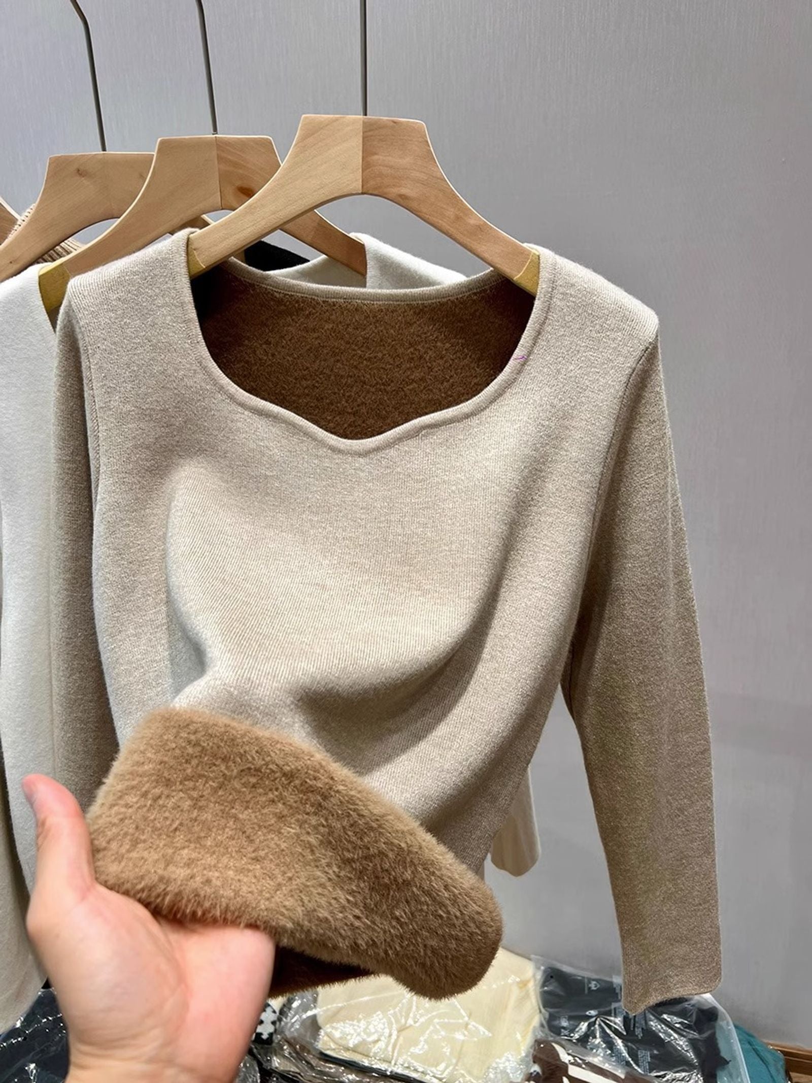 Women's Autumn Winter Fleece Sweater - Long Sleeve Casual Top