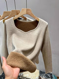 Women's Autumn Winter Fleece Sweater - Long Sleeve Casual Top