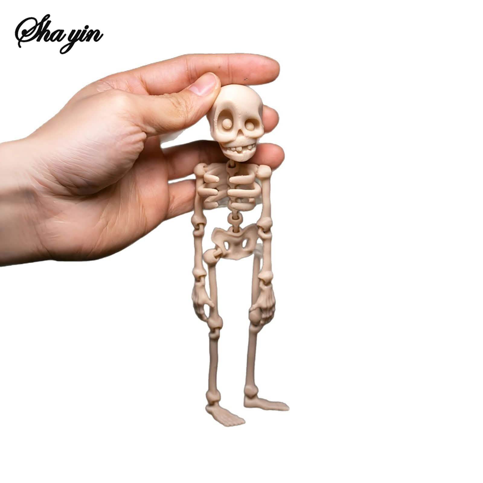 Poseable Skull Fridge Magnet for Quirky Kitchen Decor