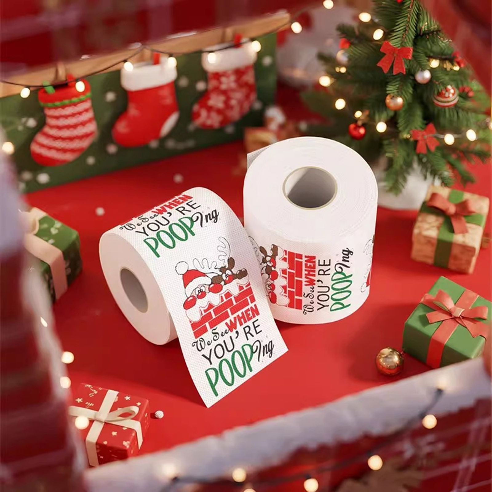 Funny Santa Claus Christmas Toilet Paper Rolls
