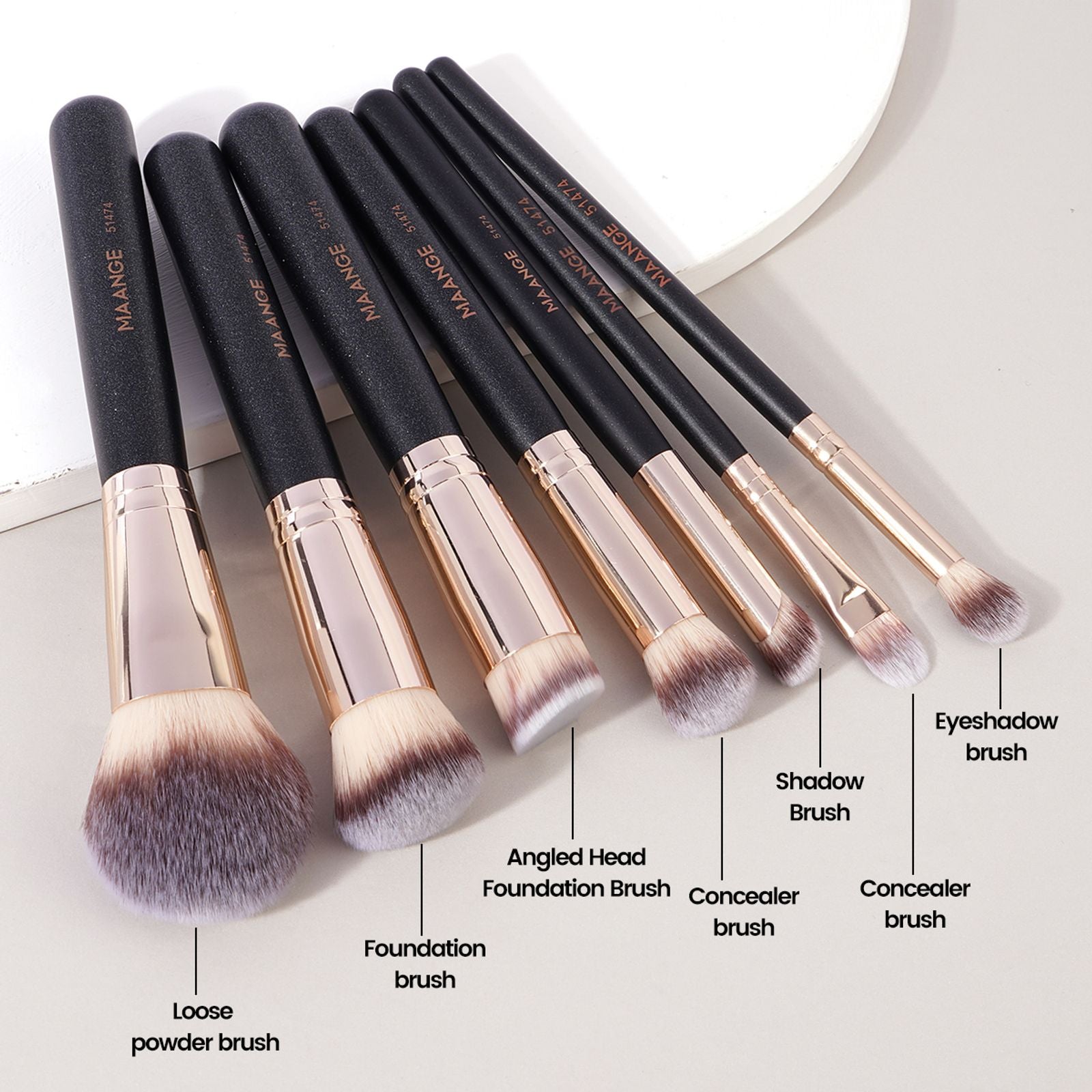 7pcs Makeup Brush Set for Foundation, Powder, and Blending